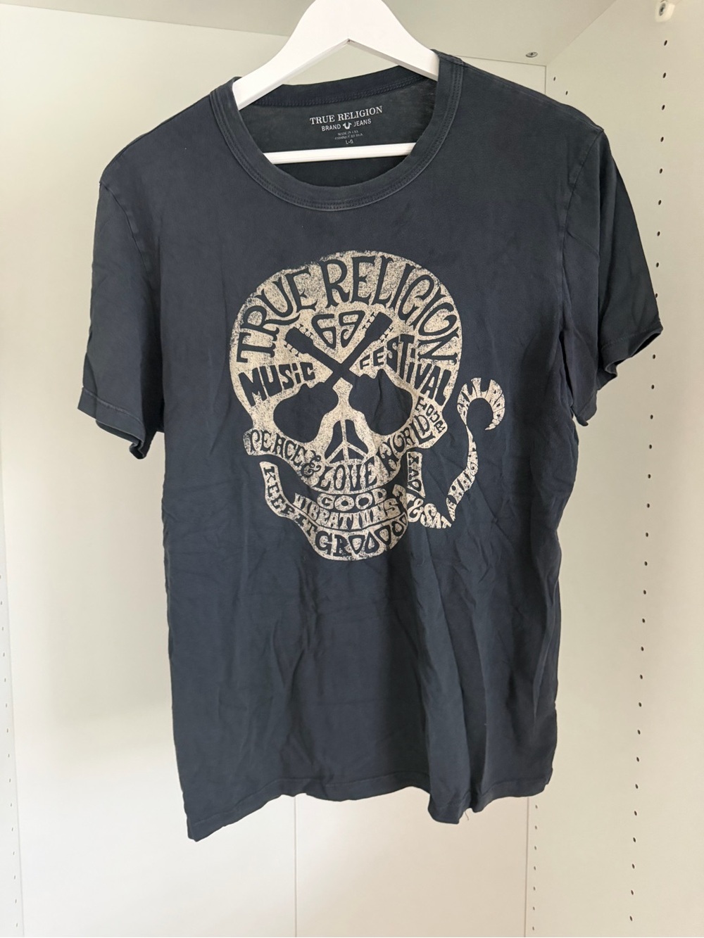 True Religion Black Short-Sleeve Skull Graphic Tee